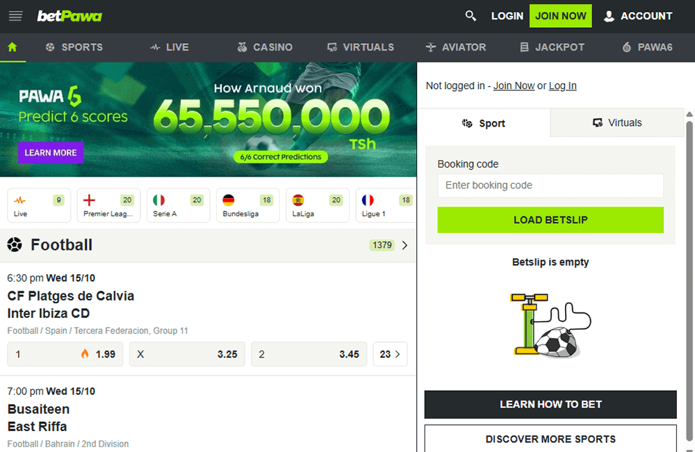 Betpawa Desktop Website