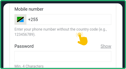 Fill out the sign-up form