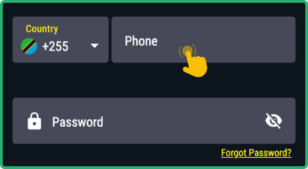 Fill out the Login section