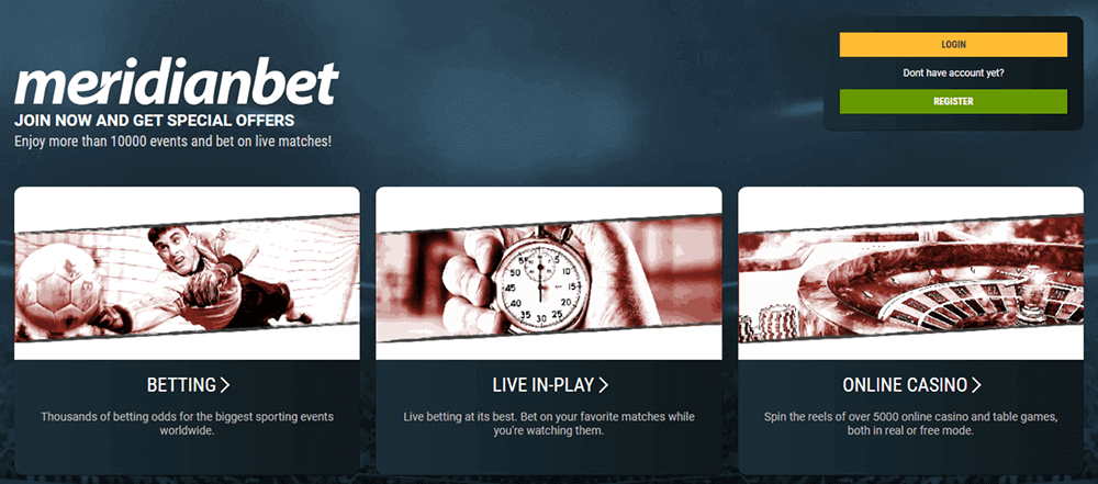 Meridianbet Desktop Website