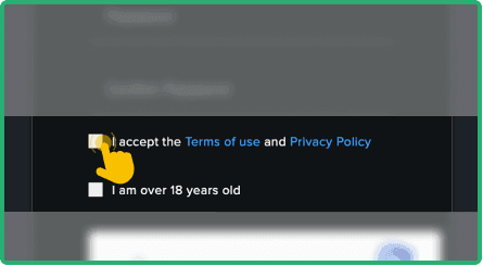 Check the box to agree to the terms and conditions Check the box to agree to the terms and conditions