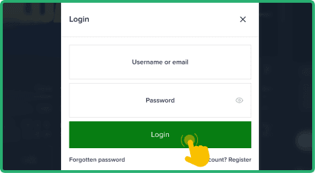 Locate the login section