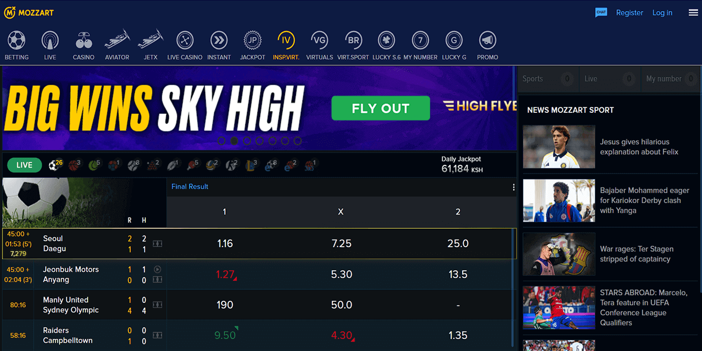 MozzartBet Desktop Website