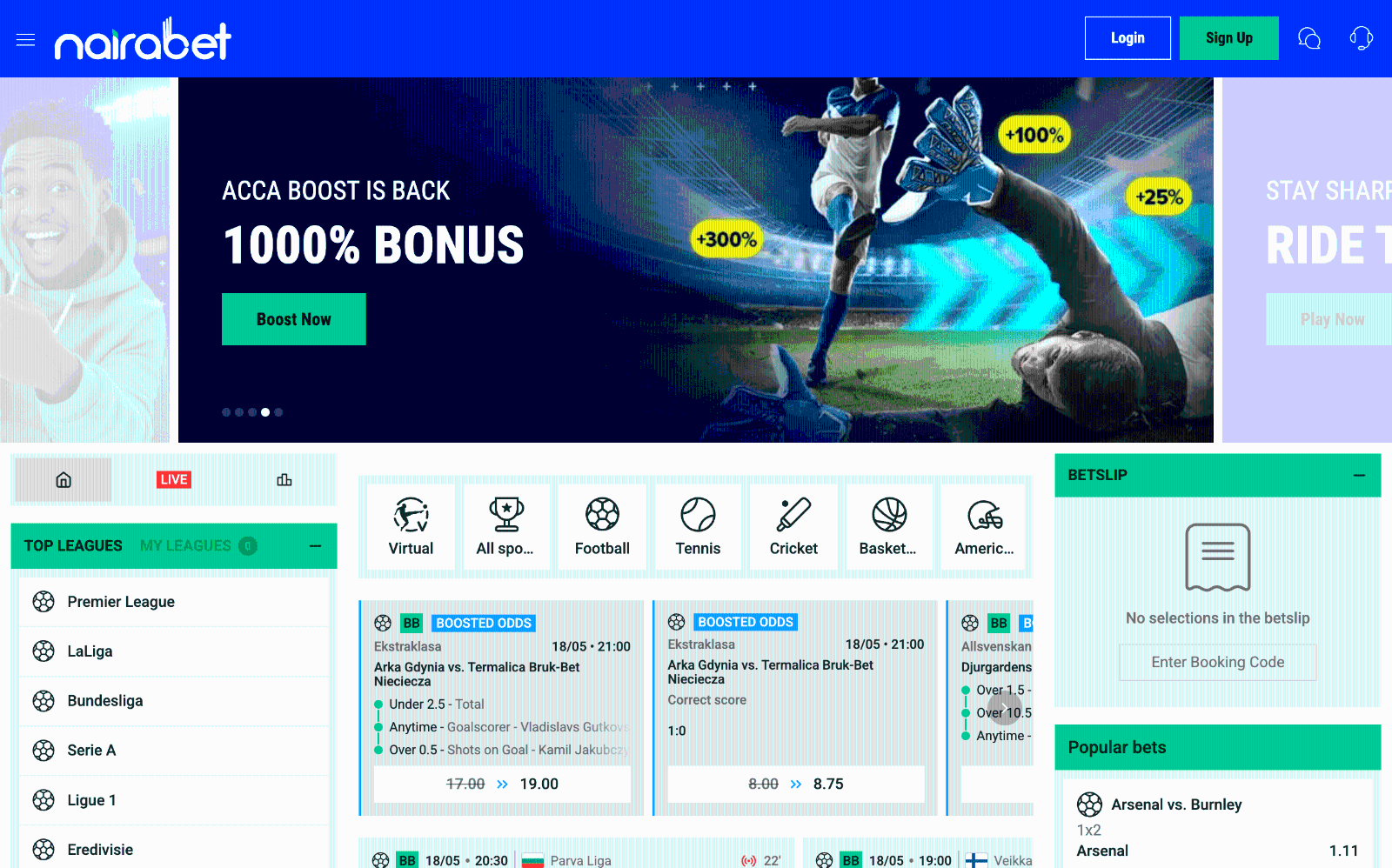Nairabet Desktop Website
