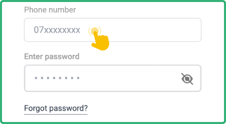 Enter account details Enter account details