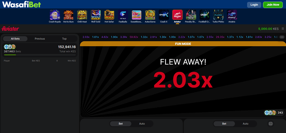 Wasafibet Desktop Website